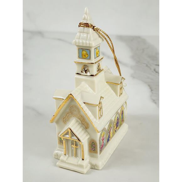 Lenox Church Berkshire Chapel Ornament 4 1/4" Ivory Porcelain 1999 Handcrafted - Picture 1 of 16